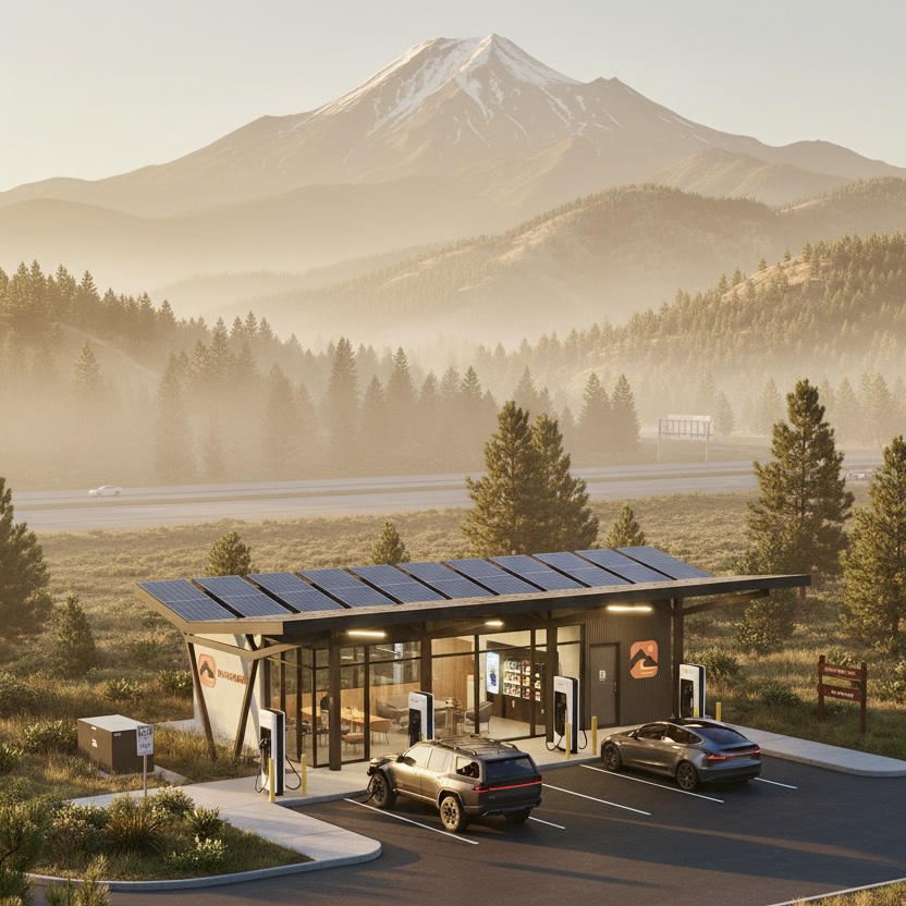 A planned Rangeway Waystation in a mountain landscape